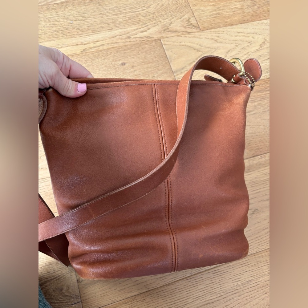 Vintage coach leather crossbody saddle bag 80’s - Picture 4 of 7